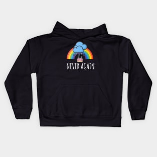 Gay Pride Cake In The Rain Never Again Kids Hoodie